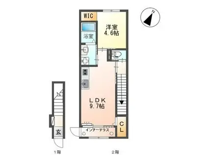 セレーナ(1LDK/2階)の間取り写真