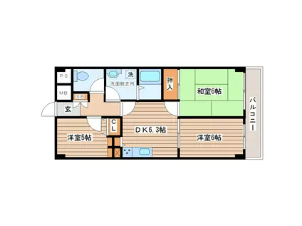 ライフピアIII(3DK/14階)の間取り写真