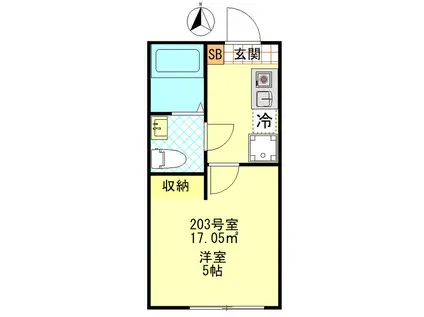 フィーカ板橋(1K/2階)の間取り写真
