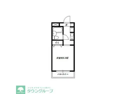 ウィンベルソロ川越17(1K/2階)の間取り写真