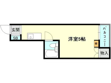 オリーブマンション(ワンルーム/4階)の間取り写真