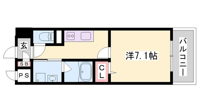 コージーコート(1K/2階)の間取り写真