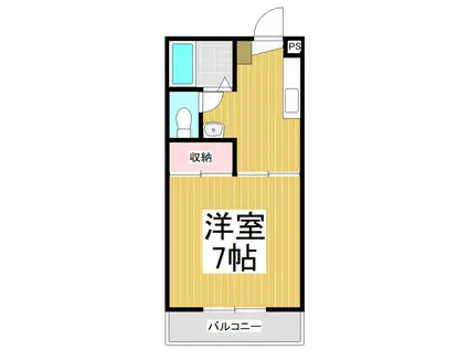 エメロードビル(1K/2階)の間取り写真