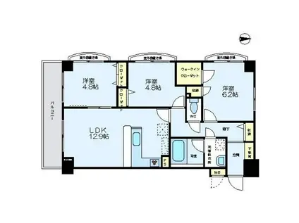 ソレイユ(3LDK/6階)の間取り写真