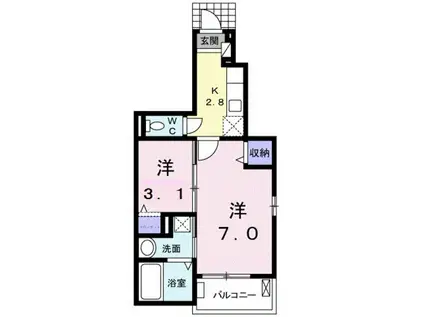 多逢館5(1K/1階)の間取り写真