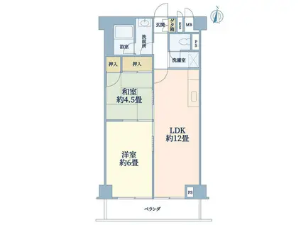 シャンボール南中野(2LDK/3階)の間取り写真