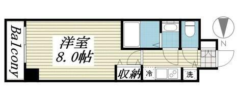 メゾンドヴィレ品川(1K/13階)の間取り写真
