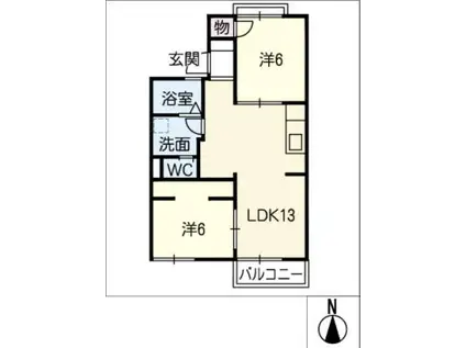ファミール西前田 A棟(2LDK/1階)の間取り写真