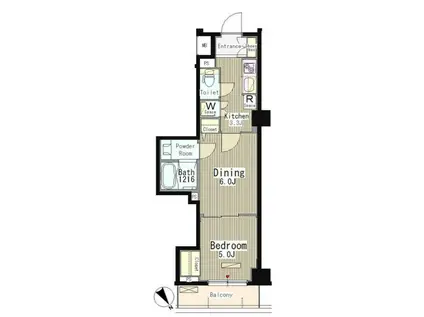 メルヴェーユ馬込(1DK/2階)の間取り写真