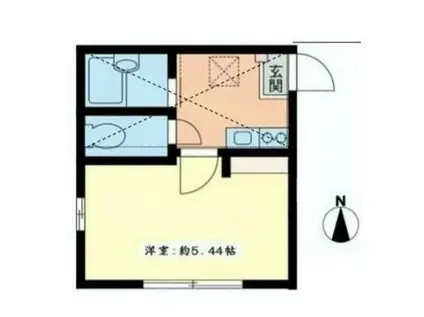 リーヴェルポート横浜白幡イーストII(1K/2階)の間取り写真