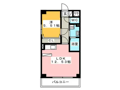 ムーブル エスト(1LDK/2階)の間取り写真