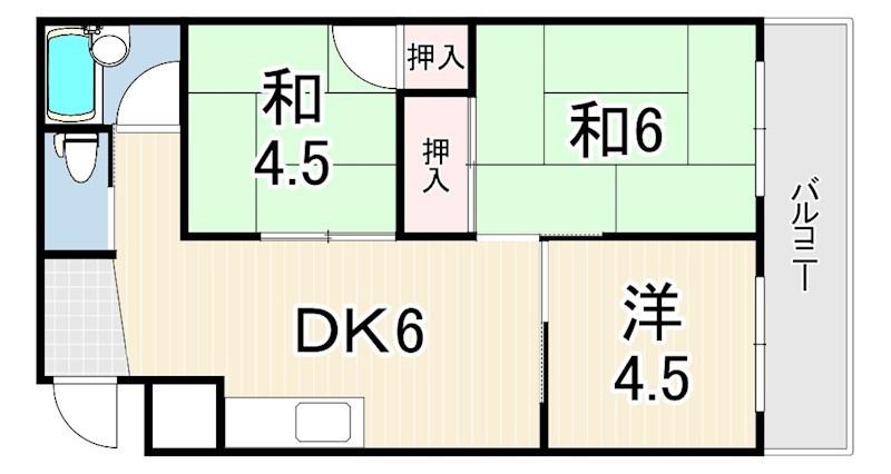桜マンション(3DK/5階)の間取り写真