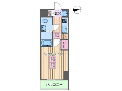 ルネスアヴニール(1K/6階)の間取り写真