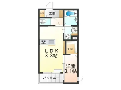LEVANT SOLEIL泉ケ丘(1LDK/1階)の間取り写真