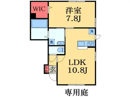 FELICE Ⅰ(1LDK/1階)の間取り写真