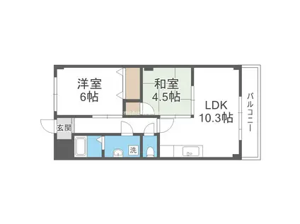アーバ姫島公園(2LDK/2階)の間取り写真