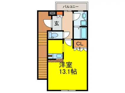 シャルマンコート(ワンルーム/2階)の間取り写真