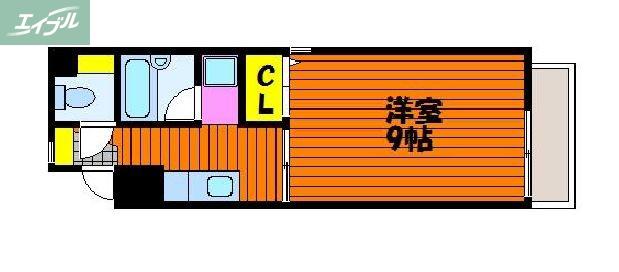 アミスター大供(1K/6階)の間取り写真