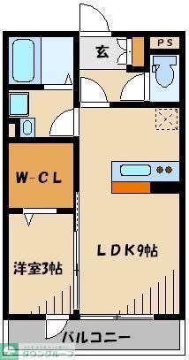 トレビナ中浦和(1LDK/2階)の間取り写真