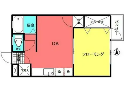 パークハウス(1DK/3階)の間取り写真