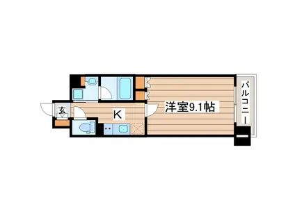 レジディア榴岡 ウエスト棟(1K/8階)の間取り写真