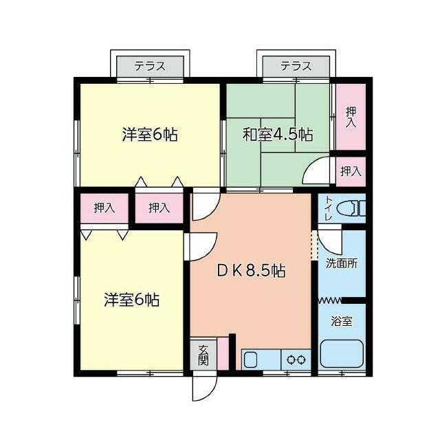 カワイハイツ(3DK/2階)の間取り写真
