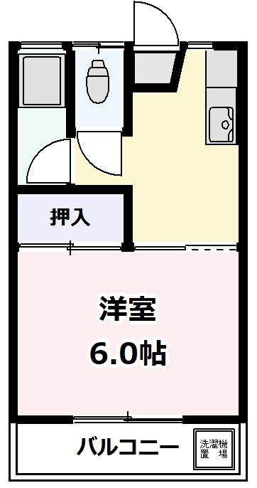 サンハイツ(1K/2階)の間取り写真