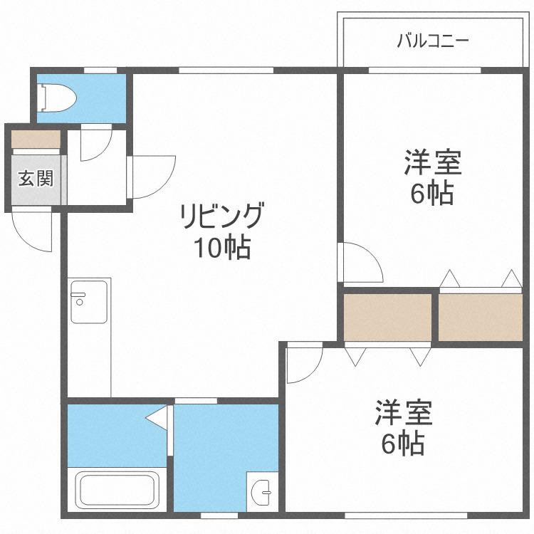 メゾンドルセ(2LDK/2階)の間取り写真