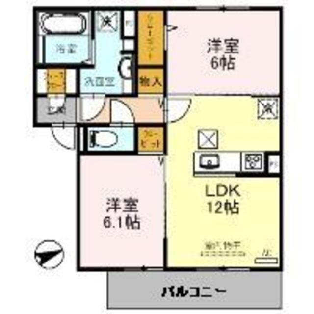 レジェーロ(2LDK/3階)の間取り写真