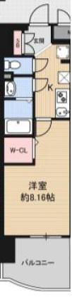 LUXE難波南(1K/14階)の間取り写真