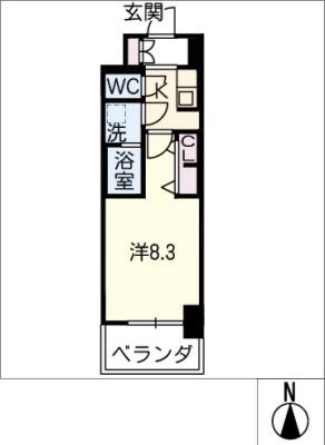 S-RESIDENCE名駅ウエスト(1K/11階)の間取り写真