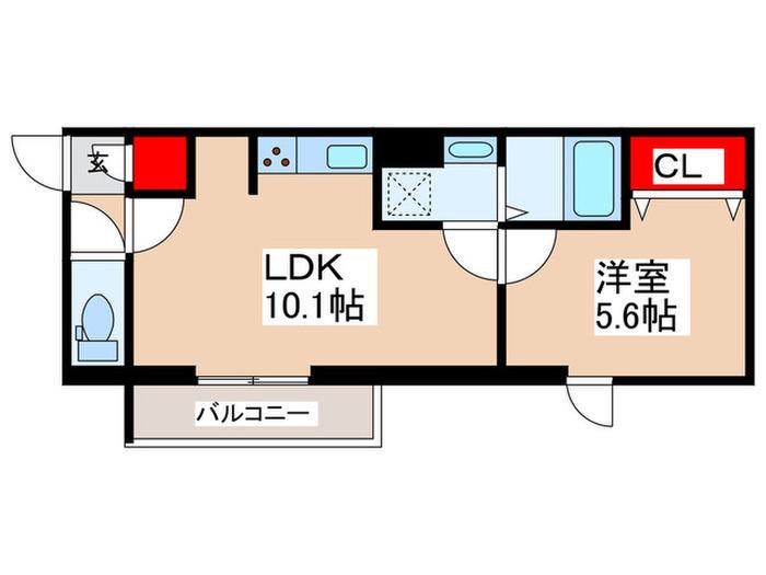 グラナーデ西瑞江(1LDK/1階)の間取り写真
