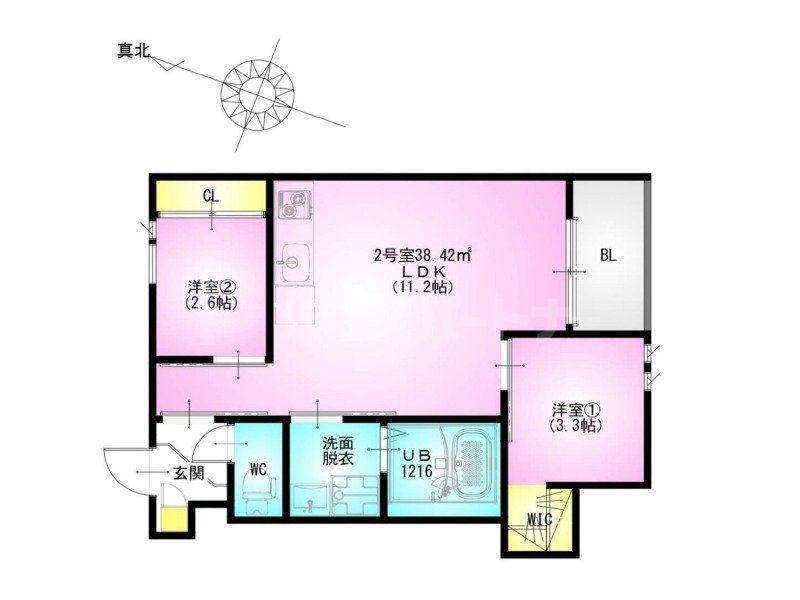 REGALEST KB前(2LDK/2階)の間取り写真