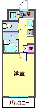 ルーブル戸越銀座弐番館(1K/1階)の間取り写真