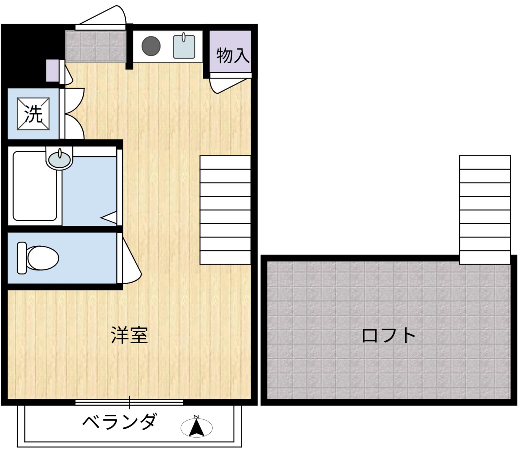 サンハイムサタケ(1K/2階)の間取り写真