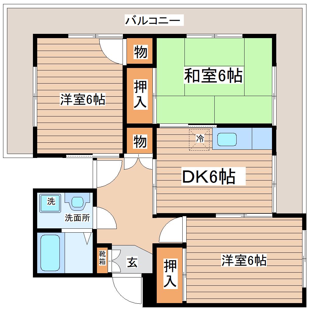 メゾンド三軒橋(3DK/3階)の間取り写真