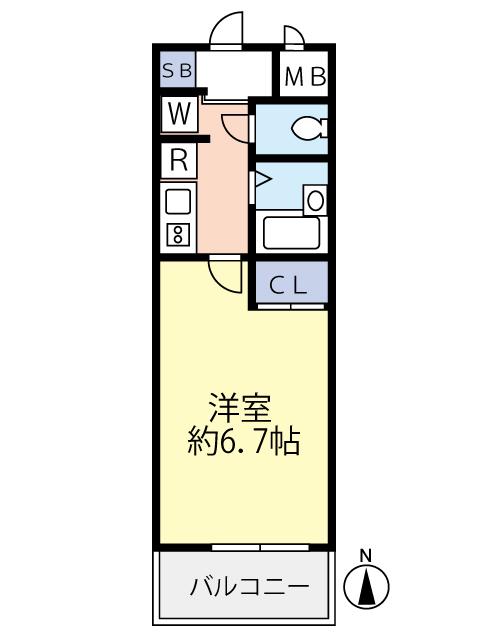 グランヴァン西馬込II(1K/3階)の間取り写真