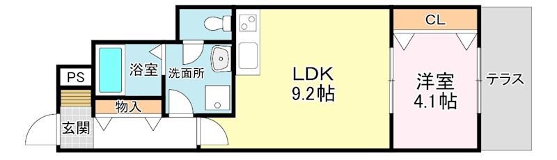 フォレスト矢倉(1LDK/1階)の間取り写真