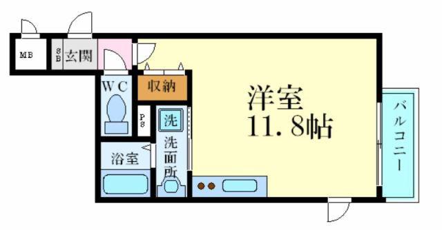 MEP総社本町(ワンルーム/5階)の間取り写真
