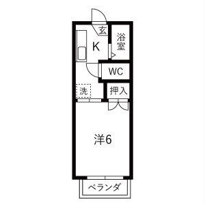 シティハイツ西志賀(1K/1階)の間取り写真