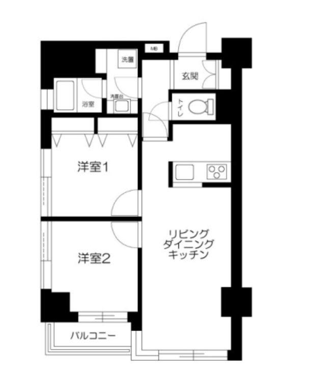 ツインパレス(2LDK/4階)の間取り写真