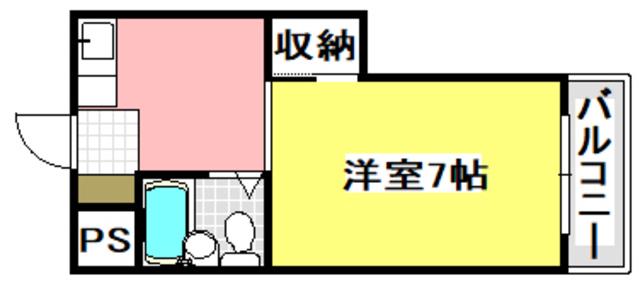 第33マンション(1K/1階)の間取り写真