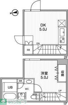 ASTILE市谷柳町(1DK/2階)の間取り写真