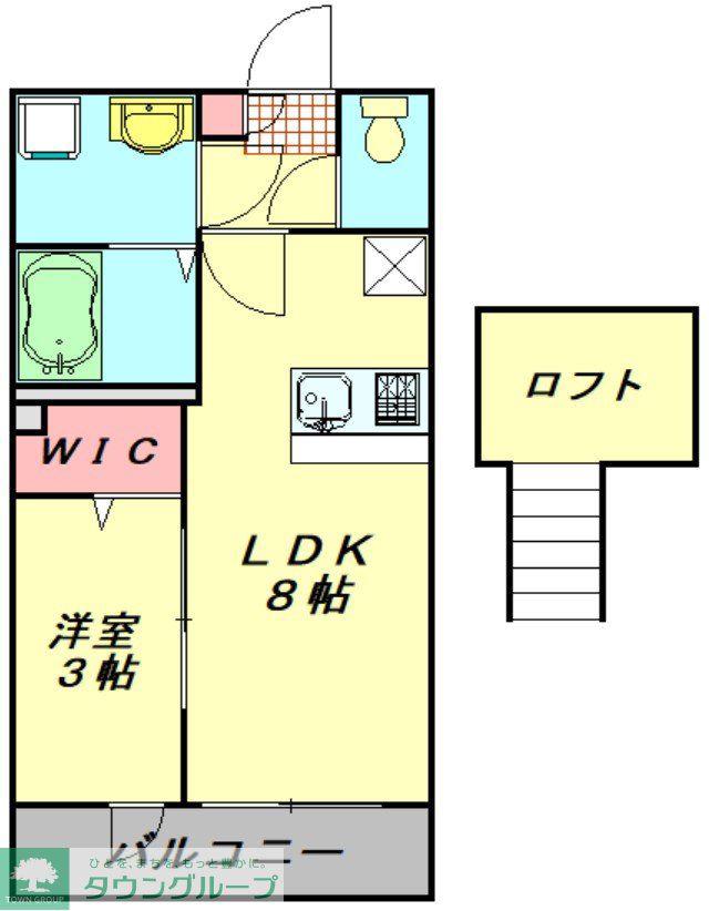 東大宮アパート(1LDK/3階)の間取り写真