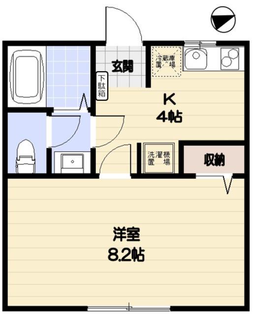 フォレストハウス八千代(1K/2階)の間取り写真