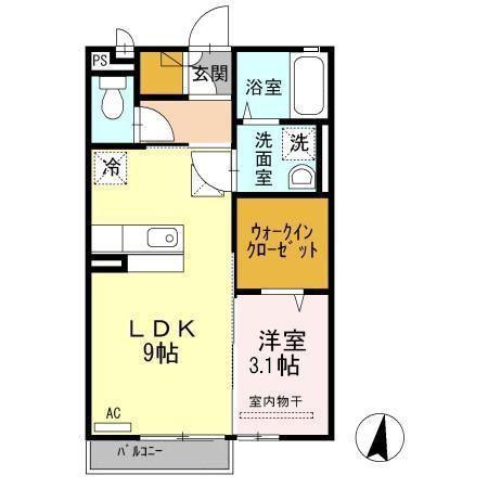 ラ・カンパニータ(1LDK/2階)の間取り写真