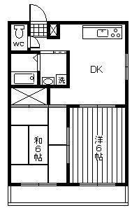 Jコーポ(2DK/2階)の間取り写真