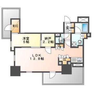 プラウドタワー名駅(1SLDK/15階)の間取り写真