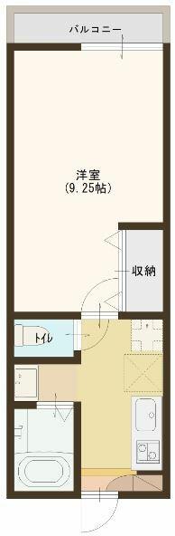 アスピア(1K/2階)の間取り写真
