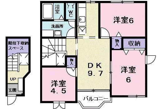 ブリッサ日高II(3DK/2階)の間取り写真
